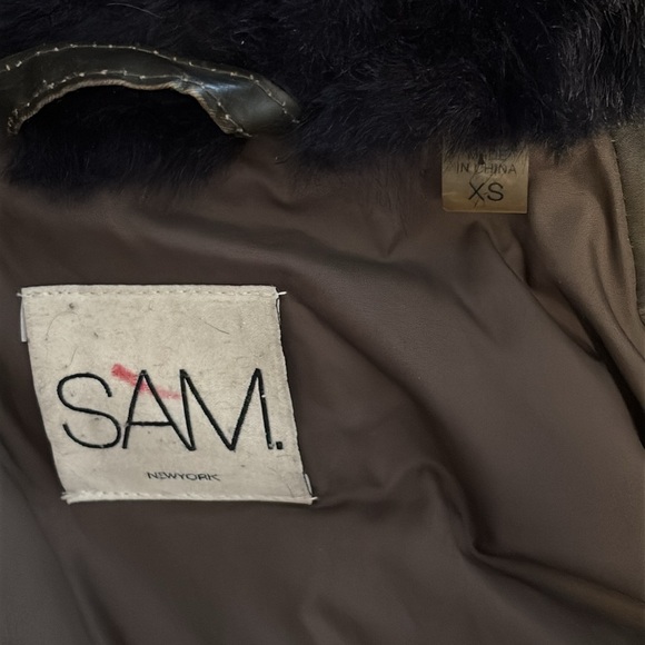 SAM Fur Hooded Goose Down Parka Jacket Size XS Mid-Length - Picture 3 of 12